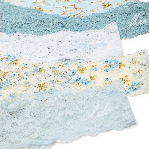 💍 Bridal Panties “I Do” “Mrs” - “Something Blue” 5 Pc Panty Set • Bridal Shower - Picture 8 of 14